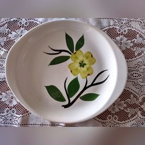 Vintage platter with flowers hand painted